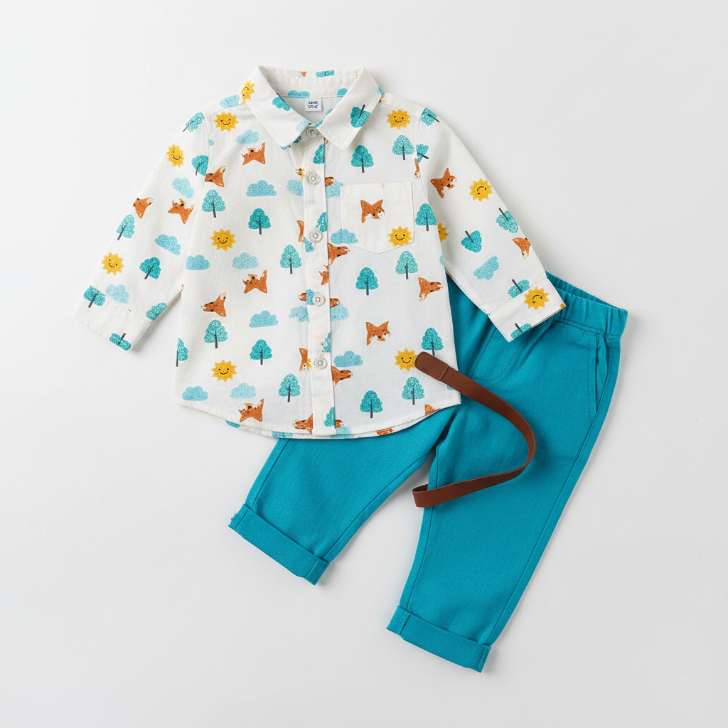 Baby Boy Button-Up Shirt & Pants Set